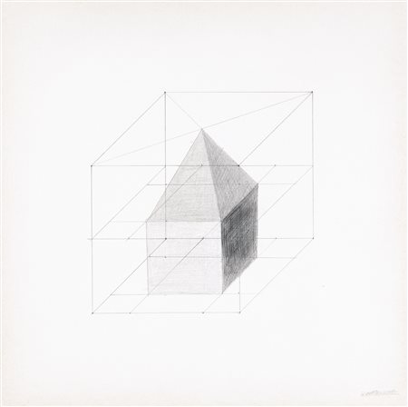 SOL LEWITT 1928 - 2007 FORM DERIVED FROM A CUBE signed and dated 26 GEN 82,...