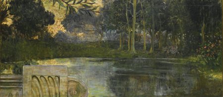 GALILEO CHINI 1873 - 1956 IL PARCO oil on canvas. Executed in 1901 olio su...