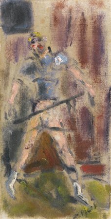 FILIPPO DE PISIS 1896 - 1956 ATLETA oil on canvas laid on cardboard. Executed...