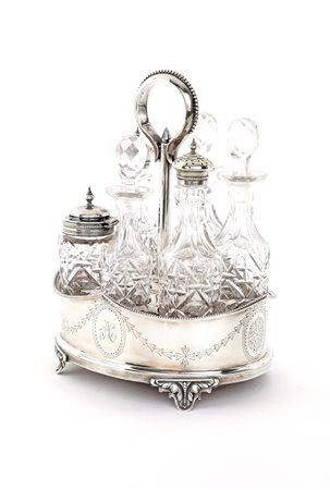 Cruet in argento, Londra 1884, argentiere G.M.J.