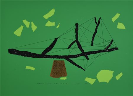 Bruno Munari (1907 - 1998) SISTEMAZIONE IN GIARDINO SU BASAMENTO DI PIETRA,...