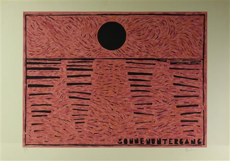 Aldo Mondino (1938 - 2005) SONNENURTENGANG, 1985 serigrafia, cm 77x106; es....