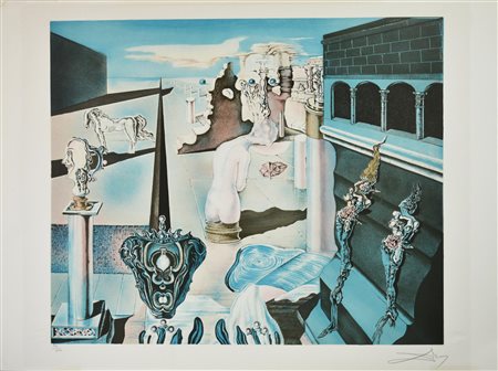 Salvador Dali' (1904 - 1989) L'HOMME INVISIBLE litografia, cm 48x59, su...
