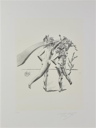 Salvador Dali' (1904 - 1989) DANZA lito-serigrafia su carta a mano Fabriano,...