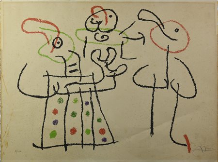 Joan Miro' (1893 - 1983) UBU AUX BALEARES, 1971 litografia, cm 50x65,5; es....