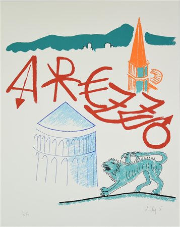 Jaques Villegle' (1926 - 2022) AREZZO serigrafia, cm 65x50; es. P.A. firma,...