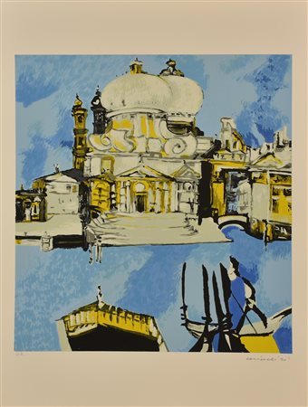 Remo Brindisi (1918 - 1996) VENEZIA. CHIESA DELLA SALUTE serigrafia su carta,...