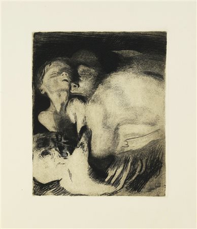 Kathe Kollwitz (1867 - 1945) TOD UND FRAU UM DAS KIND RINGEND, 1911...