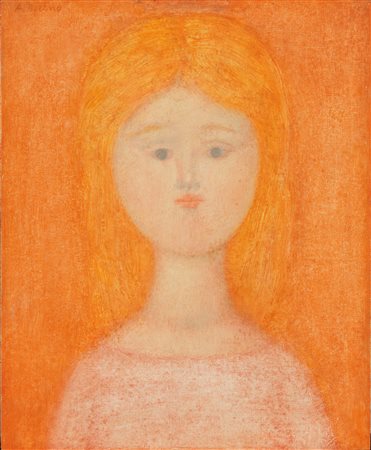 Antonio Bueno, Ragazza su fondo arancio, 1962 ca.