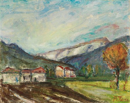 Arturo Tosi, Paesaggio (Rovetta), 1950 ca.