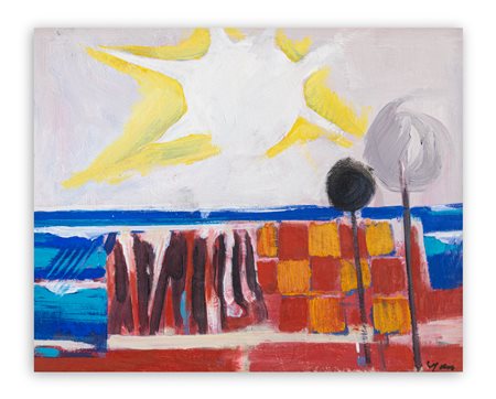 GIOVANNI REPOSSI (1929-2012) - Paesaggio con sole, 1973