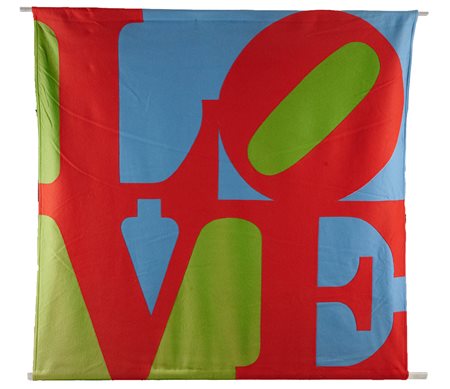 Robert Indiana (New Castel, 1928 - Maine, 2018) Love 1966 Arazzo in feltro...