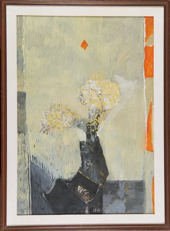 Alberto Gianquinto (Venezia, 1929 - 2003) I fiori (La mimosa) 1971 Olio su...