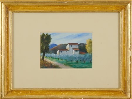 Nino Tirinnanzi (Greve in Chianti (Fi), 1923 - 2002) Paesaggio toscano...