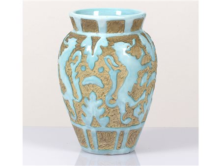 Vaso in ceramica grezza e smaltata Altezza 19 cm