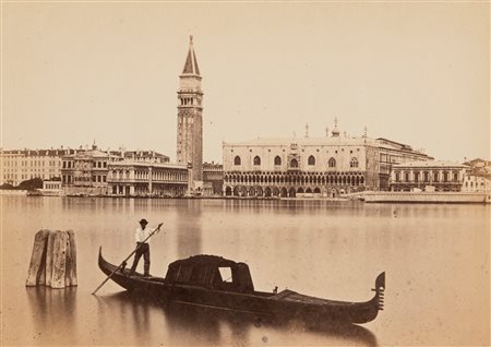 Carlo Ponti (1823-1893)  - Venezia, Piazzetta vue de la mer, 1860s