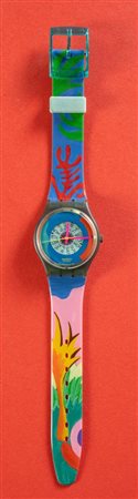 SWATCH GN703 PASSION FLOWERS Anno 1989, cassa in plastica, cinturino in...