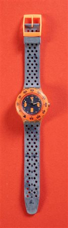 SWATCH SCUBA DEEP BLUE SDK100 Anno 1990, cassa in plastica, cinturino in...