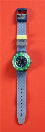 SWATCH SCUBA 200 SDN 100 "BLUE MOON" Anno 1991, cassa in plastica, cinturino...