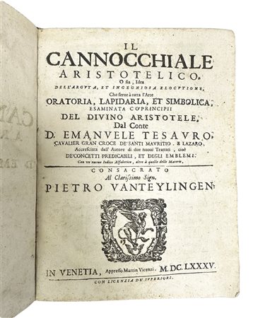 Il cannocchiale aristotelico del Conte D. Emanuele Tesauro, 1685