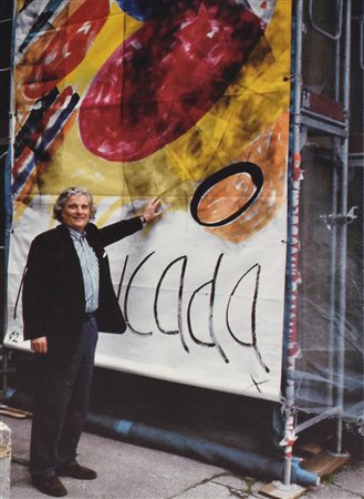 Ignazio Moncada CARTOLINA, 1993 intervento in tecnica mista su carta, cm...
