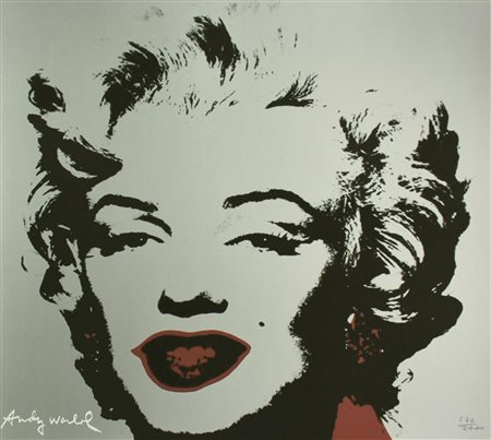 D'apres Andy Warhol MARILYN MONROE foto-litografia su cartoncino, cm 60x60;...