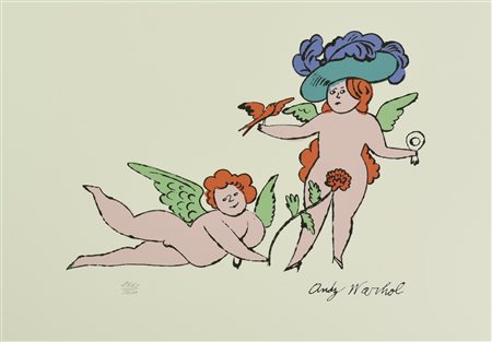 D'apres Andy Warhol ANGELS fotolitografia su carta, cm 35x43, es. 2663/5000...