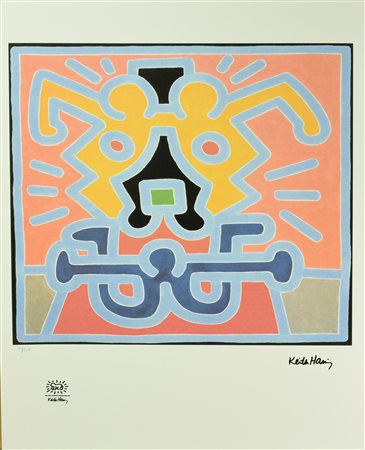 D'apres Keith Haring UNTITLED foto-litografia, cm 70x50; es. 135/150 firma in...