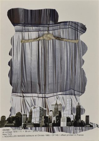 Christo & Jeanne Claude TWO LOWER MANHATTAN WRAPPED BUILDINGS, 1985 collage...