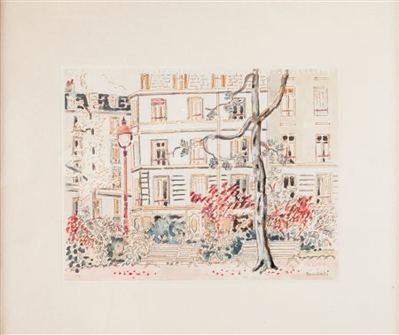 Orfeo Tamburi (Jesi 1910-Parigi 1994) Parigi Acquarello su carta cm 21x27 -...