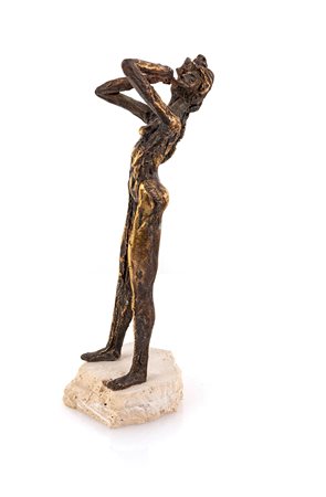 Fernando Mario Paonessa () Donna che suona il flauto Scultura in bronzo cm 22...