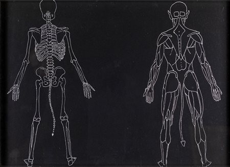 H. H. Lim (1954-0) Anatomia di diavolo 1997 inchiostro argento su cartoncino...