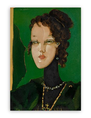 GIOVAN BATTISTA DE ANDREIS (1938) - Ragazza sul verde