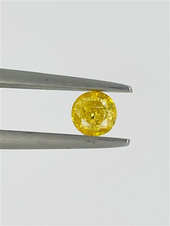 DIAMANTE NATURAL POLISHED 0,46 CARATI COLORE FANCY GIALLO INTENSO - PUREZZA...