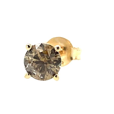 ORECCHINO IN ORO GIALLO 0.50 GR CON DIAMANTI PER 0,50 CARATI GIALLO MARRONE...