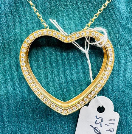 COLLANA CON CIONDOLO A CUORE DIAMANTATO