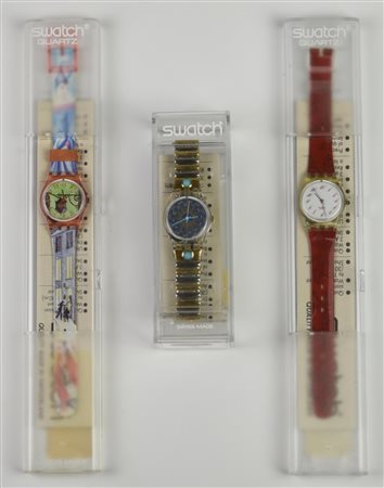 LOTTO DI TRE SWATCH, 1993 composto da: -SWATCH mod. INFUSION, cod. LK103...