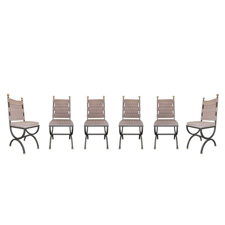 Gruppo di N. 6 sedie in ferro battuto
