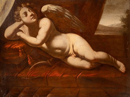 Amore dormiente   Pittore romano della metà del XVII secolo