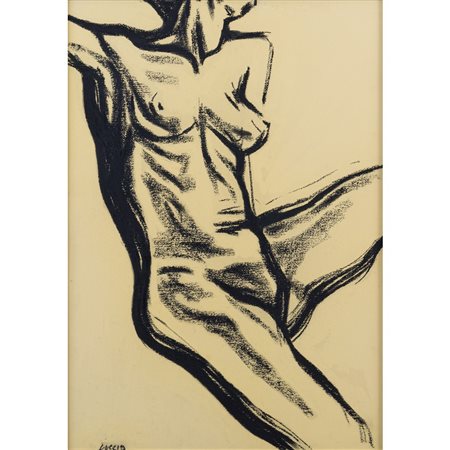 GIUSEPPE CUCCIO, Nudo femminile, Carboncino su carta