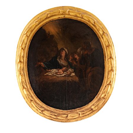 SCUOLA SICILIANA DEL XVIII SECOLO, Natività, Olio su tela