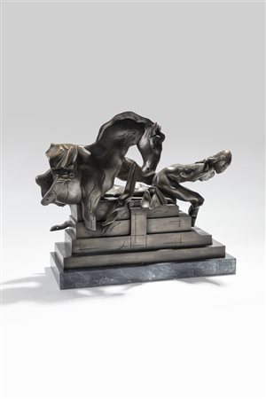 FLORIANO BODINI<BR>Geminio (VA) 1923 - 2005<BR>"Cavallo e figura femminile" 1996