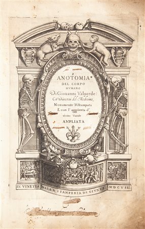 Giovanni Valverde - Anatomia del corpo humano nuovamente ristampata e con l'aggiunta d'alcune tavole ampliata.