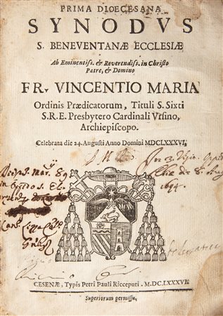 Vincenzo Maria Orsini - Prima/Nona Diocesana Synodus S. Beneventanae Ecclesiae