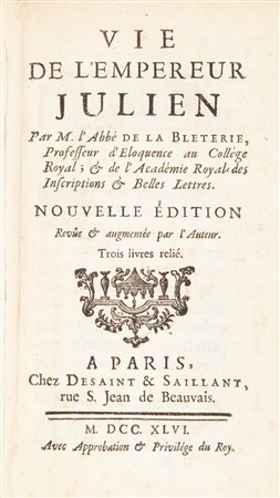 ‎Jean-Philippe-René Abbé de la Bléterie - Vie de l'Empereur Julien. Nouvelle edition revue & augmentee par l'Auteur