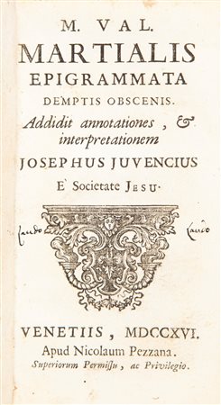 M. Val. Martialis - Epigrammata demptis obscenis. Addidit annotationes, interpretationem Josephus Juvencius