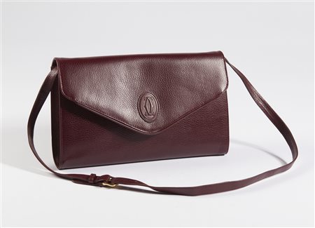 CARTIER - Borsa in pelle bordeaux.