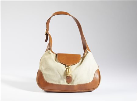 GUCCI - Borsa Jackie  in canvas e cuoio.