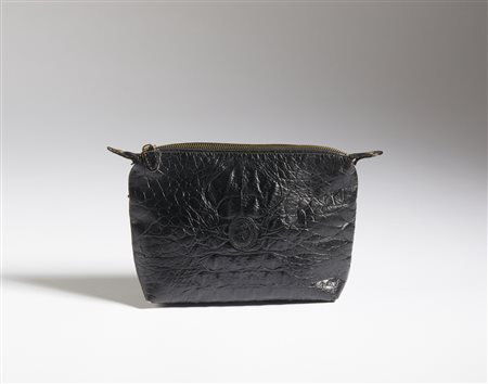 TRUSSARDI (n. 1911) - Pochette nera stampa cocco.