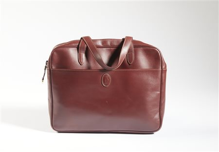 CARTIER - Borsa in pelle bordeaux.